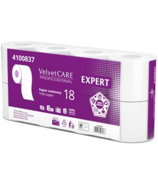 Toaletný papier 3-vrstvový VELVET CARE Expert 100% celulóza 18m (8ks)