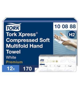 Papierové utierky skladané ZZ 2-vrstv. TORK Xpress Multifold stlačené jemné H2 (12 bal. x 170)