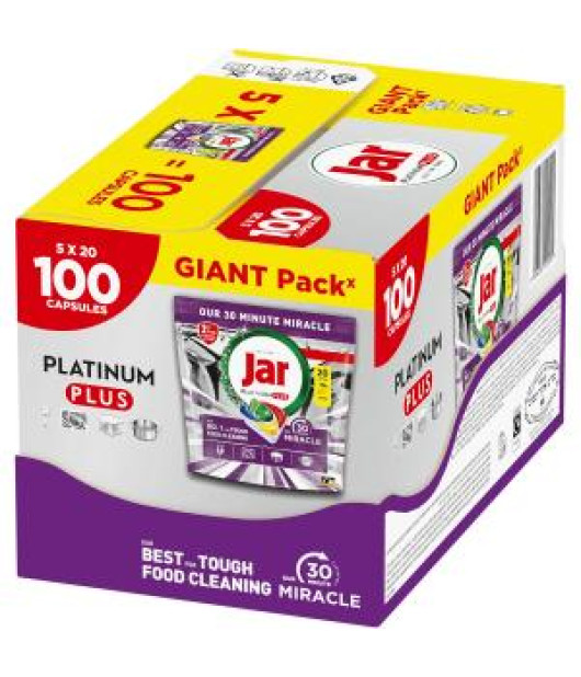 JAR tablety do umývačky riadu Platinum Plus 30 Minute Miracle 100ks JAR tablety do umývačky riadu Platinum Plus 30 Minute Miracle 100ks