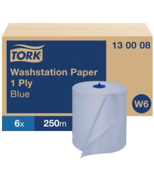 Papierové utierky v rolke 1-vrstv. TORK Basic modré W6, návin 250 m (6 ks) Papierové utierky v rolke 1-vrstv. TORK Basic modré W6, návin 250 m (6 ks)