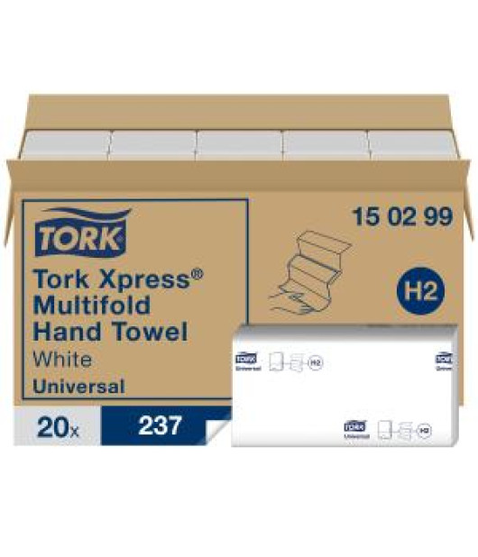 Papierové utierky skladané ZZ 2-vrstv. TORK Xpress Multifold univerzal H2 (20 bal.)