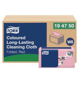 Čistiaca utierka 1-vrstv. TORK Long-Lasting červené W8, 40 ks