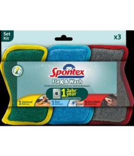 Hubka Spontex Flex&Wash 3 ks