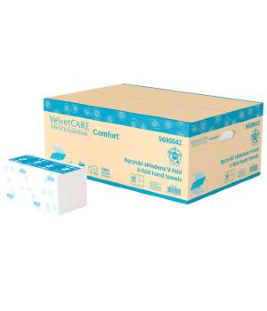 Papierové utierky skladané ZZ 2-vrstvové VELVET CARE 100%celulóza, 23x23cm (20bal.) Papierové utierky skladané ZZ 2-vrstvové VELVET CARE 100%celulóza, 23x23cm (20bal.)