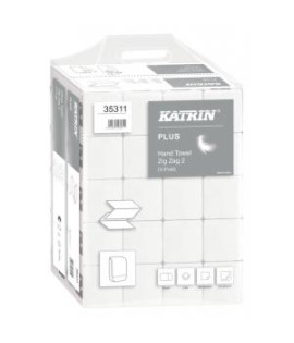 Papierové utierky skladané ZZ 2-vrstvove KATRIN Plus super Handy pack biele (20 bal.)