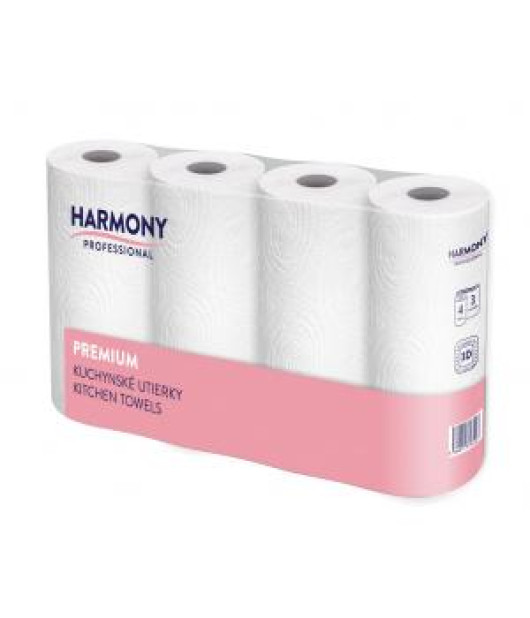 Kuchynské utierky 3-vrstvové HARMONY Professional, celulóza, návin 10,5 m (4 ks) Kuchynské utierky 3-vrstvové HARMONY Professional, celulóza, návin 10,5 m (4 ks)