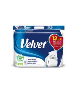 Toaletný papier 3-vrstvový VELVET 100% celulóza 18m (12ks)