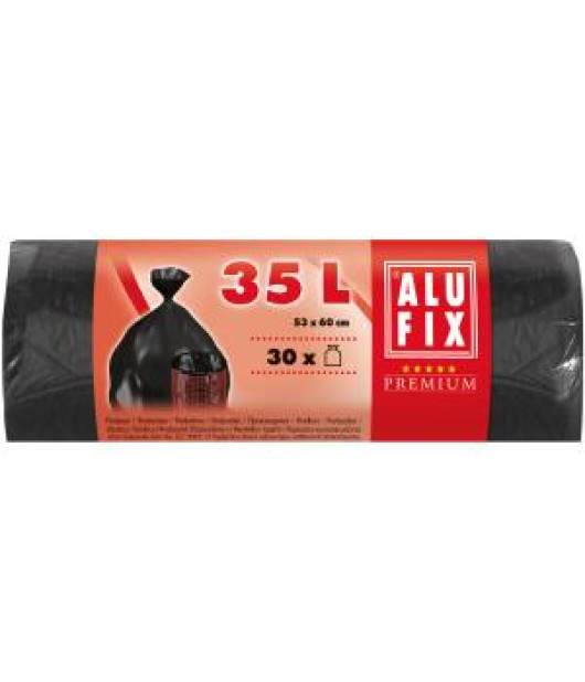 Vrecia na odpadky Alufix 35 ℓ 30 ks, 10mic., 53 x 60 cm, čierne, HDPE