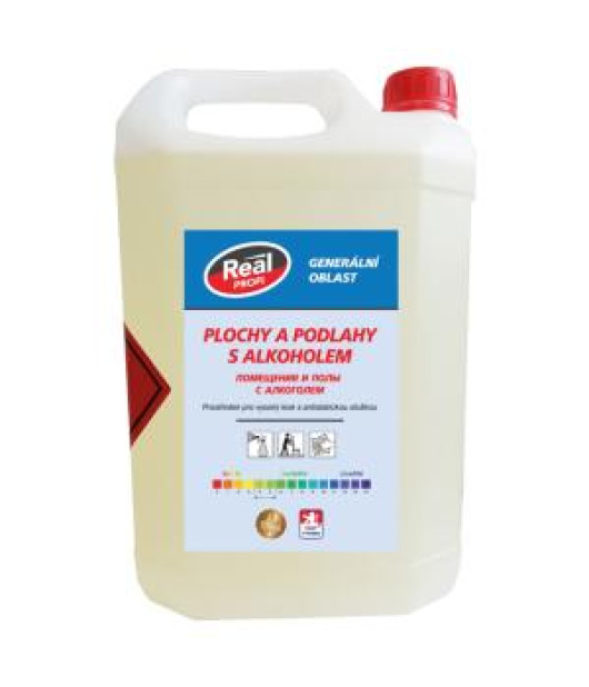 Real profi čistič na podlahy s alkoholom, 5L Real profi čistič na podlahy s alkoholom, 5L