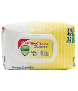 Antibakteriálne vlhčené obrúsky Fresh Detox Lemon na ruky a povrchy (120 ks)