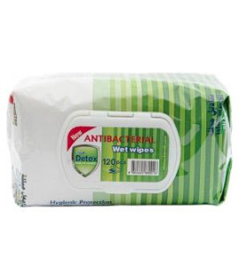 Antibakteriálne vlhčené obrúsky Fresh Detox Pine na ruky a povrchy (120 ks)