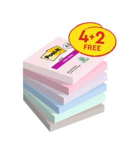 Silný samolepiaci bloček Post-it,76mm x 76mm, 90 lístkov v bločku Soulful, 6 bločkov v balení Silný samolepiaci bloček Post-it,76mm x 76mm, 90 lístkov v bločku Soulful, 6 bločkov v balení