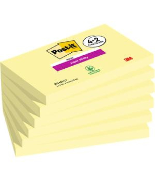 Silný samolepiaci bloček Post-it,76mm x 127mm, 90 lístkov v bločku, 6 bločkov v balení Silný samolepiaci bloček Post-it,76mm x 127mm, 90 lístkov v bločku, 6 bločkov v balení