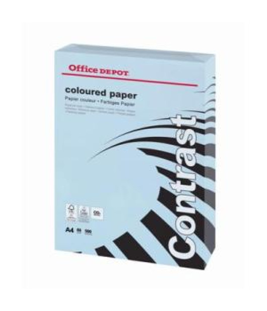 Farebný papier Office Depot A4, pastelová modrá, 80 g/m2 Farebný papier Office Depot A4, pastelová modrá, 80 g/m2