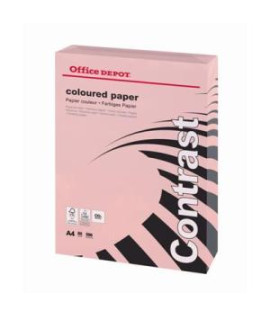 Farebný papier Office Depot A4, pastelová ružová, 80 g/m2