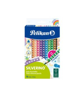 Farbičky Pelikan Silverino trojhranné hrubé 12ks
