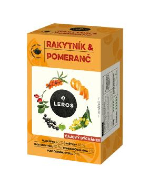 Čaj LEROS bylinný Čajová chvíľka rakytník & pomaranč HB 20 x 2 g