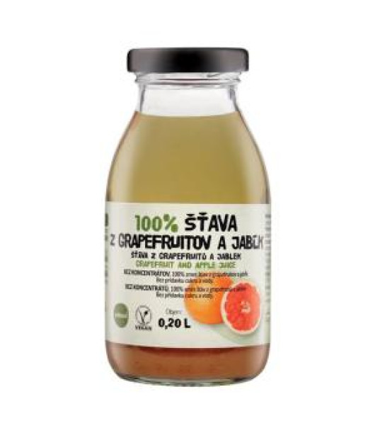 ZDRAVO šťava 100% grapefruitová-jablková 10 x 0,2 ℓ NEVRATNÉ SKLO