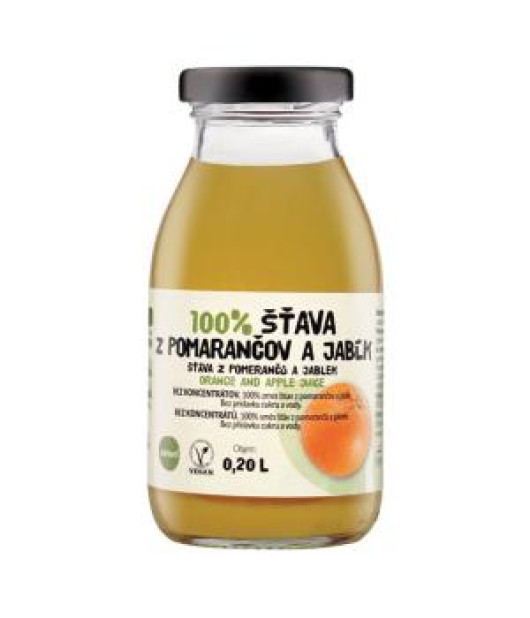 ZDRAVO šťava 100% pomarančovo-jablková 10 x 0,2 ℓ NEVRATNÉ SKLO ZDRAVO šťava 100% pomarančovo-jablková 10 x 0,2 ℓ NEVRATNÉ SKLO