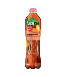 Čierny ľadový čaj FUZETEA Broskyňa a ibištek 6 x 1,5 ℓ