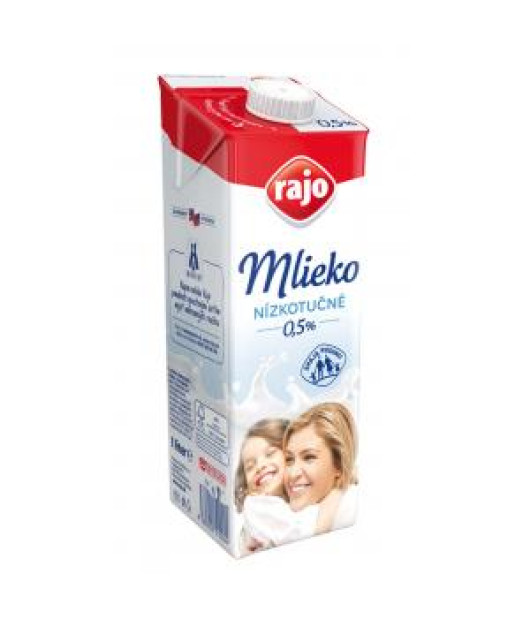 Trvanlivé mlieko RAJO nízkotučné 0,5% 1 ℓ Trvanlivé mlieko RAJO nízkotučné 0,5% 1 ℓ