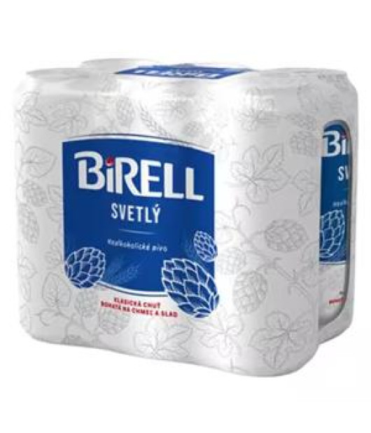 Pivo Birell nealko svetlé 6 x 0,5 ℓ plechovka