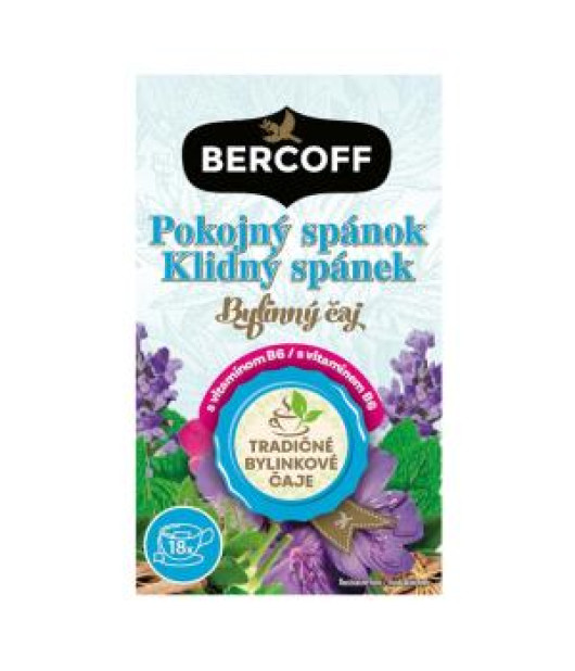 Čaj Bercoff Klember bylinný Pokojný spánok s vitamínom B6 HB 30 g