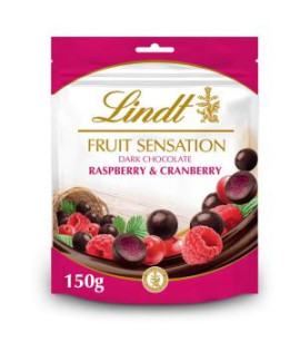 Lindt pralinky Sensation Fruit horké s malinou a brusnicou 150g