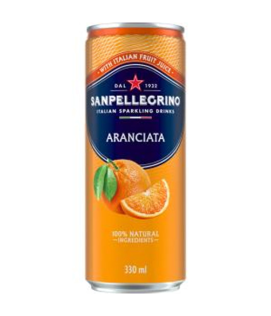 Minerálna voda SAN PELLEGRINO pomaranč, 6 x330ml v plechovke