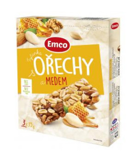 Tyčinka Emco s orechami a medom 3 x 35 g