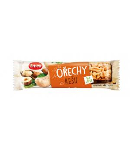 Tyčinka Emco bez lepku 35 g Orechy a kešu