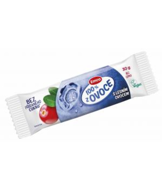 Tyčinka EMCO 100% z ovocia 30 g s lesným ovocím Tyčinka EMCO 100% z ovocia 30 g s lesným ovocím
