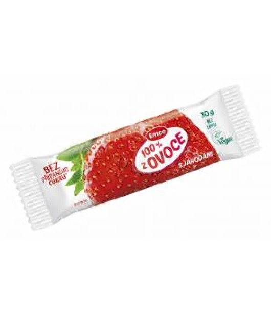 Tyčinka EMCO 100% z ovocia 30 g jahoda Tyčinka EMCO 100% z ovocia 30 g jahoda