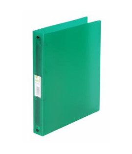 Zakladač 4-krúžkový Q-CONNECT celoplastový 2,5cm transparentný zelený