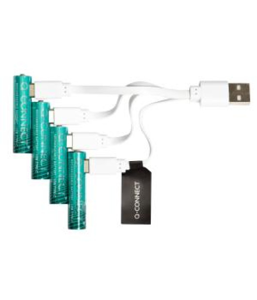 Batéria Q-CONNECT AAA mikrotužková nabíjateľná USB-C 4 ks Batéria Q-CONNECT AAA mikrotužková nabíjateľná USB-C 4 ks