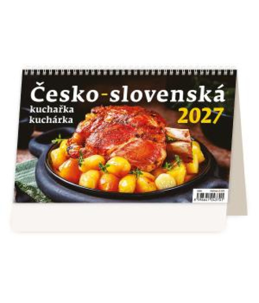 Stolový kalendár riadkový 22,6x13,9 cm - Česko-slovenská kuchárka 2027