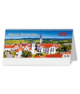 Stolový kalendár riadkový 32,1x13,4 cm - Mestá Slovenska 2027