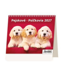 Stolový kalendár riadkový 17,1x13,9 cm - MiniMax Psíčkovia 2027