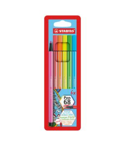Sada STABILO Pen 68 neon 6 ks Púzdro Sada STABILO Pen 68 neon 6 ks Púzdro