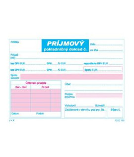 Príjmový pokladničný doklad 2xDPH, A6, 100 listov