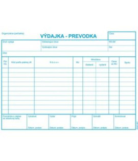 Výdajka - prevodka, A5, bez DPH, samoprepis s kart. obálkou a podložkou