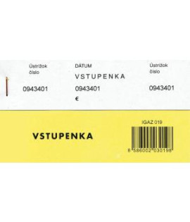 Vstupenka číslovaná 3-dielna, 100 listov