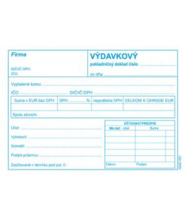 Výdavkový pokladničný doklad s DPH, samoprepis, A6, 100 listov