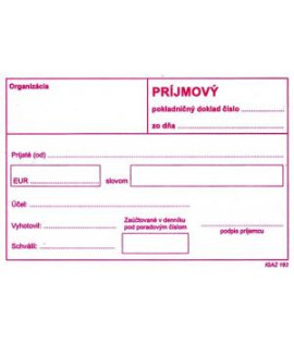 Príjmový pokladničný doklad bez DPH, A6, 100 listov