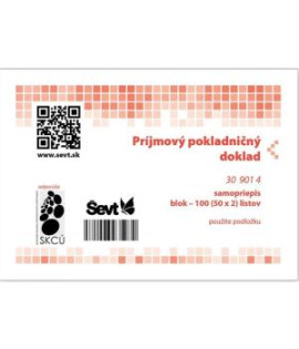 Príjmový pokladničný s DPH číslovaný s potvrdenkou, samoprepis A6, 100 listov