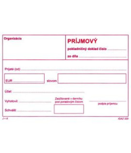 Príjmový pokladničný doklad bez DPH, samoprepis, A6