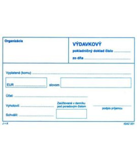 Výdavkový pokladničný doklad bez DPH, samoprepis, A6